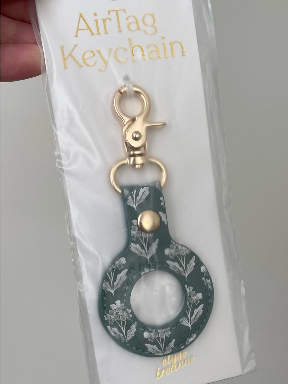 AirTag Keychain Holder - Green Floral